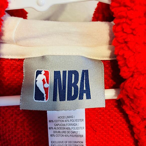 NBA Houston Rockets Baby 3-6m Red Sherpa Coverall One Piece Zip Hooded - Picture 2 of 6